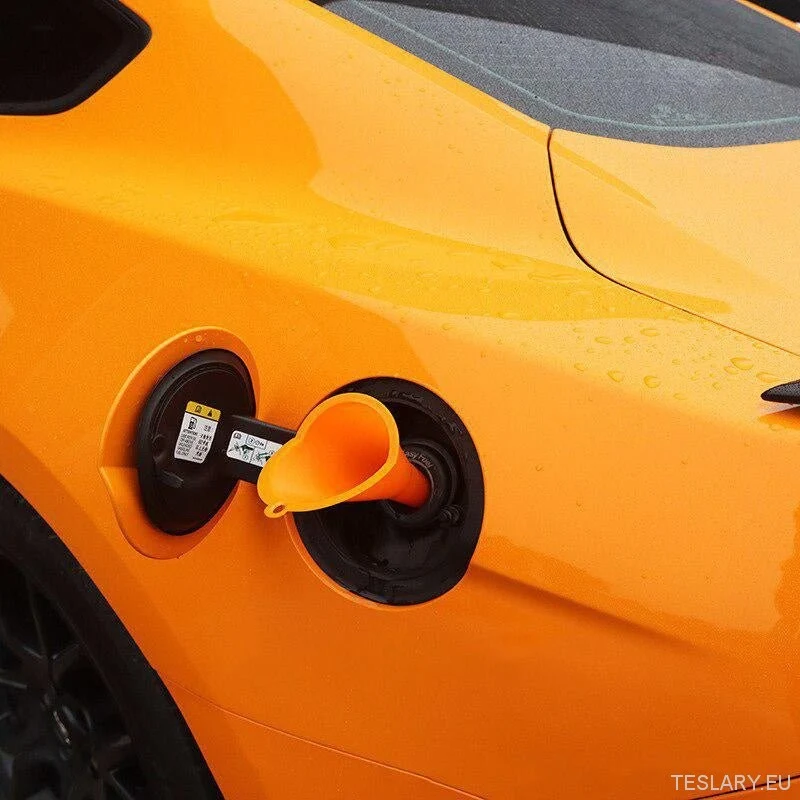 Tesla i ostali EV dugi tok za punjenje dugih usta plastična Anti-Splash EV pribor 1pc narančasta