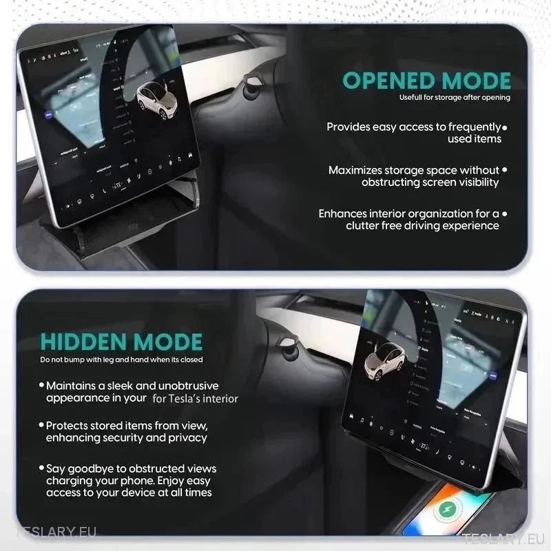 Tesla 3/Y pod organizatorom za pohranu zaslona
