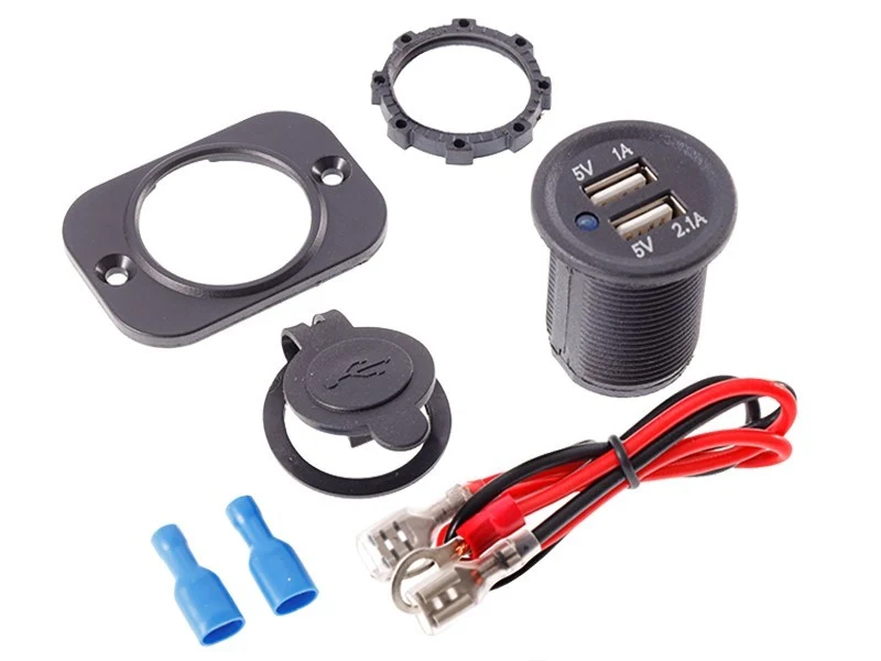 Ugradbeni punjač 2x USB 3.1A, 12/24V