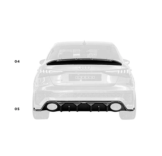Urban Automotive karbonski difuzor Audi RS3 8Y limuzina