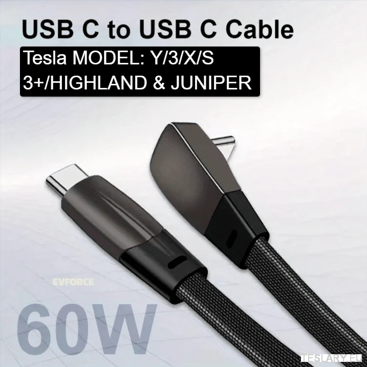 USB C na USB C lakat za brzo punjenje kabela za Tesla/BYD/EV Tesla Y/3/S/X/3+