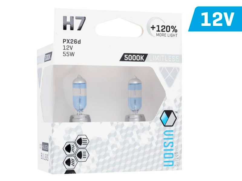 VISION Limitless White H7 12V 55W PX26d U E4 žarulje (120% svjetlije), 2 žarulje
