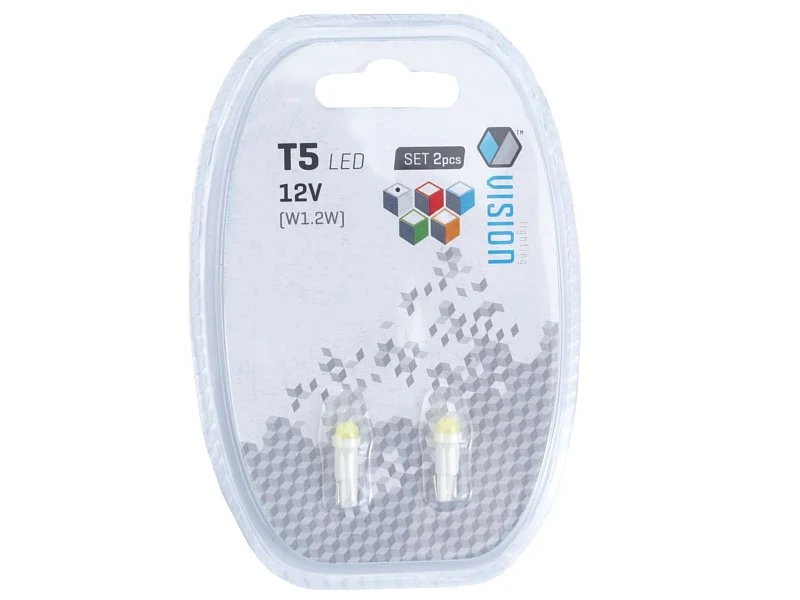 VISION W1.2W (T5) 12V 1x COB LED žarulja, bijela, 2 komada