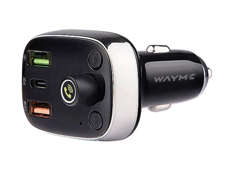 WAYME FM transmiter 12/24V s USB-C PD, QC4.0 +, Auto-ID, voltmetar i HandsFree