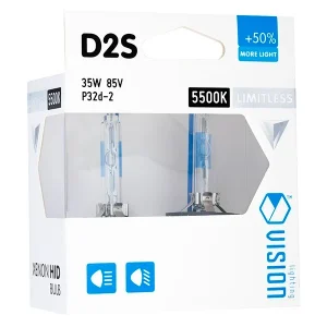 Xenon žarulje VISION D2S 5500K 85V 35W P32d-2 + 50% beskrajno bijela, 2 kom