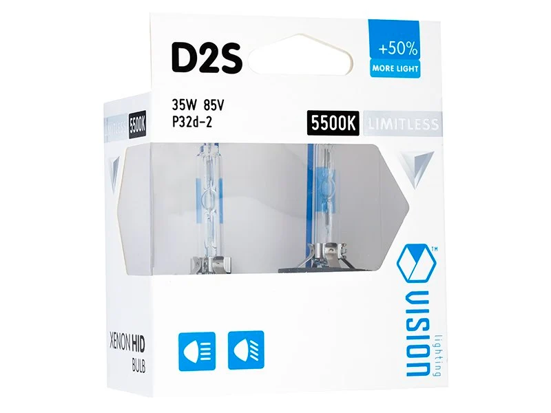 Xenon žarulje VISION D2S 5500K 85V 35W P32d-2 + 50% beskrajno bijela, 2 kom