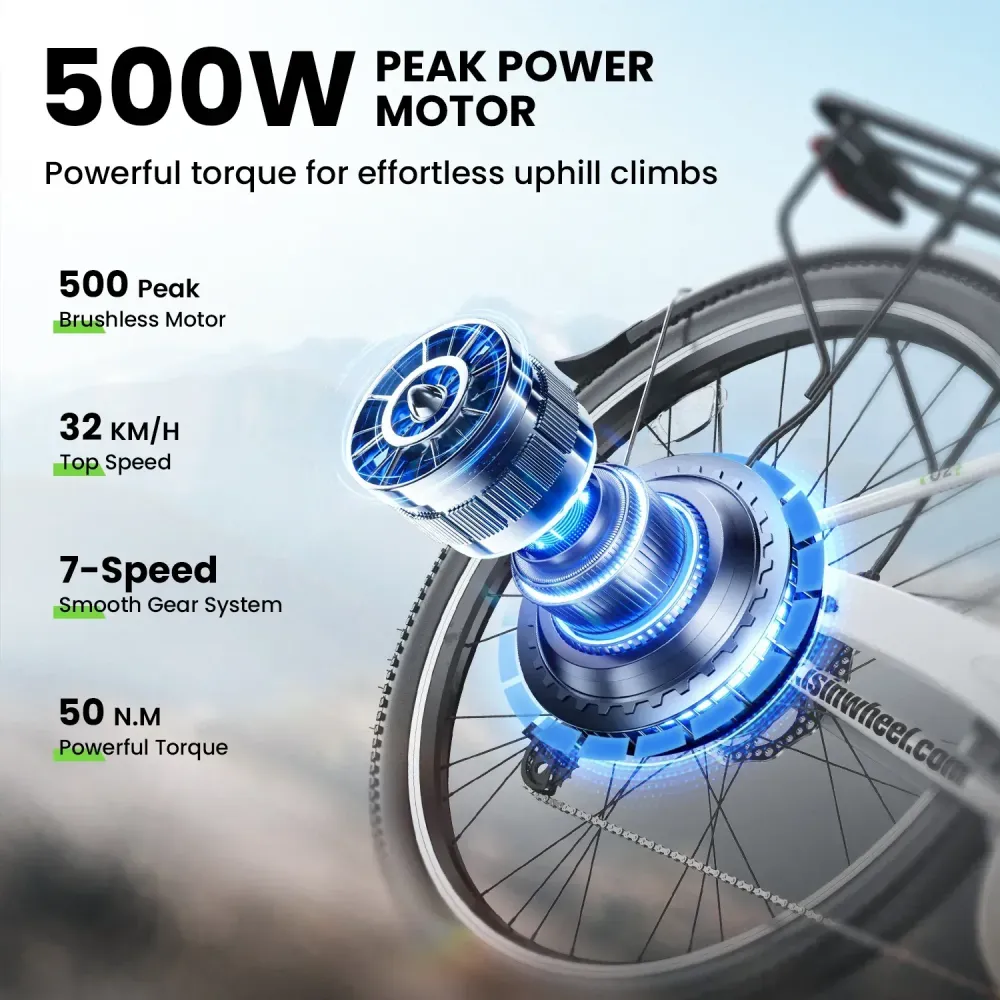 U2 Commuter električni bicikl - gradski električni bicikl, motor od 500 W, domet 55 km CE Ovjereno