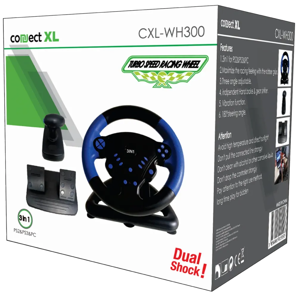 Connect XL Gaming volan 3u1, PS2/PS3/PC, vibracija, pedale - CXL-WH300