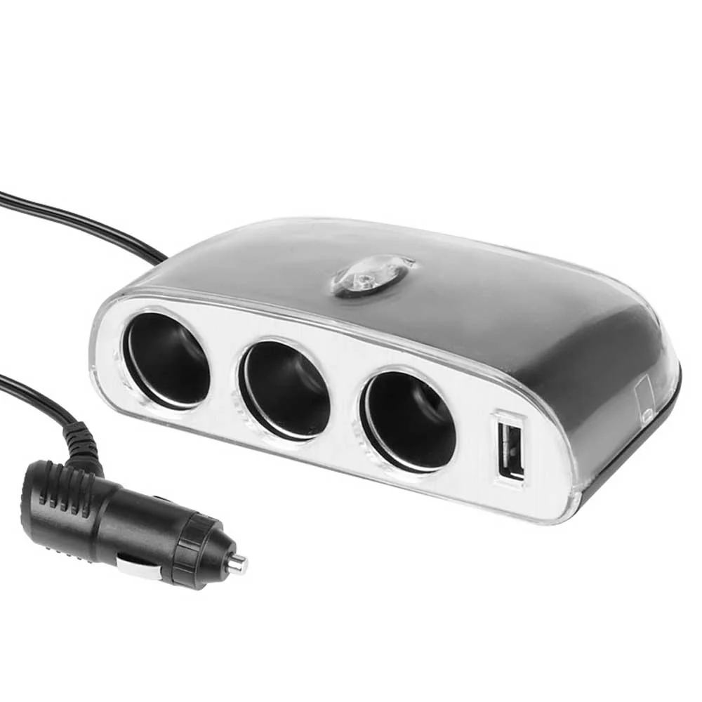 Razdjelnik za upaljač s 3 priključka, 12/24V, s USB 1000 mA