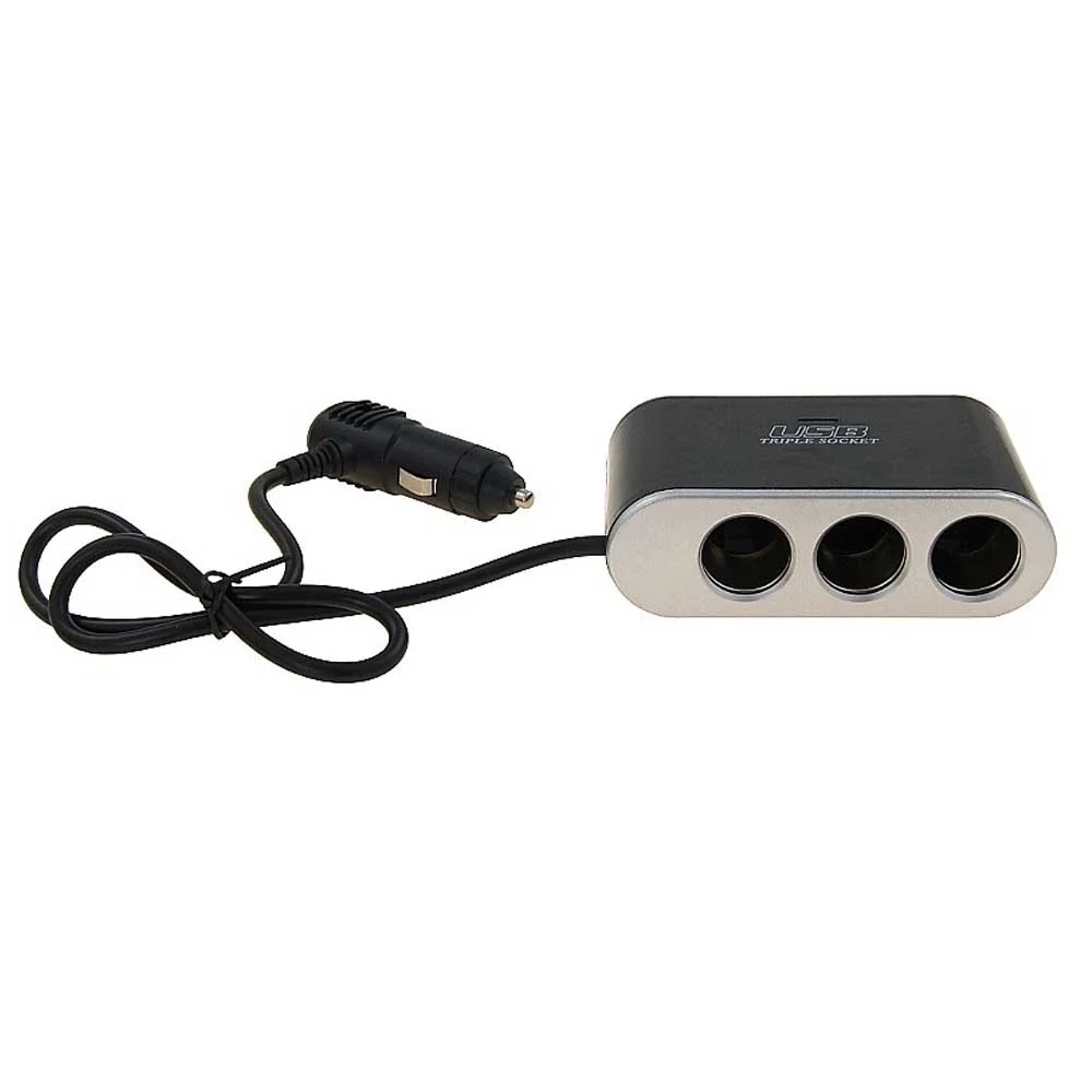 Trostruki razdjelnik za upaljač s prekidačima i USB priključkom (12–24V)
