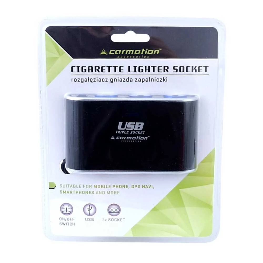 Trostruki razdjelnik za upaljač s prekidačima i USB priključkom (12–24V)