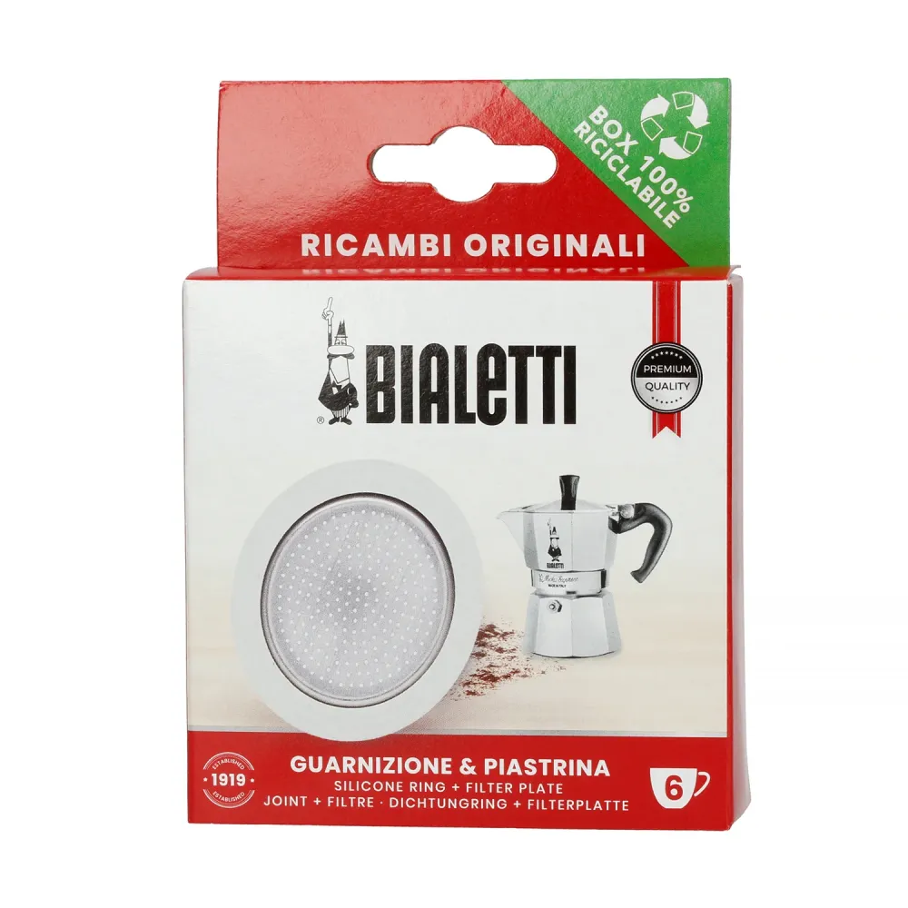 Bialetti rezervni deo Set 1 gumene zaptivke i 1 filter sito za 6 šolj.