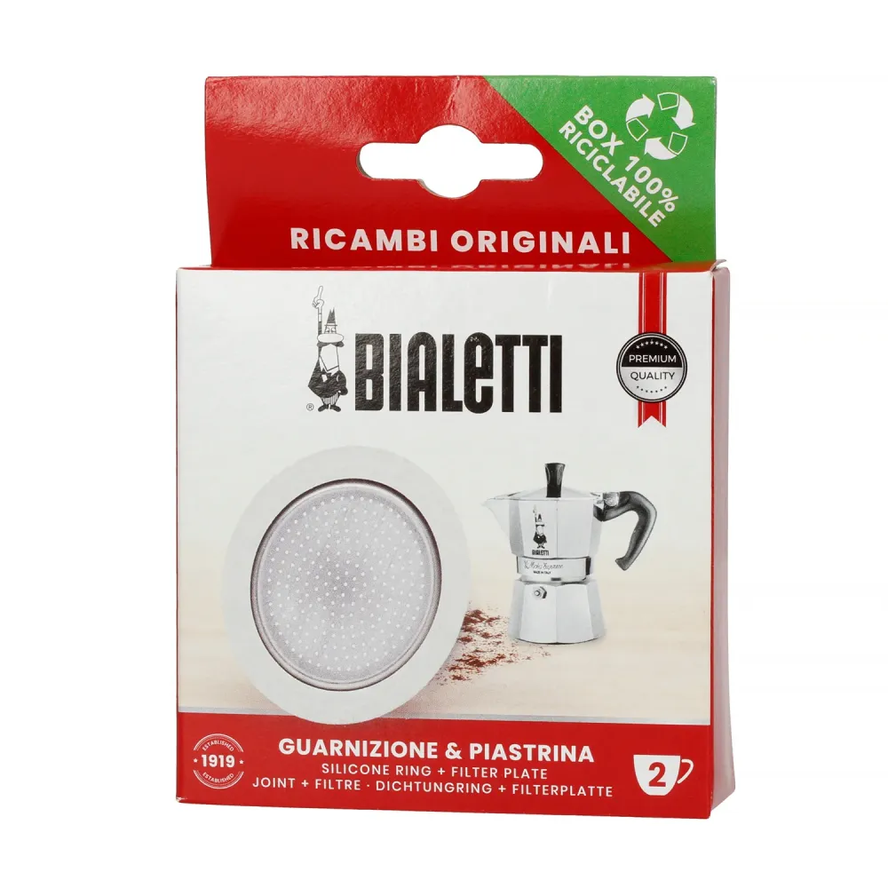 Bialetti rezervni deo Set 1 gumene zaptivke i 1 filter sito za 2 šolj.