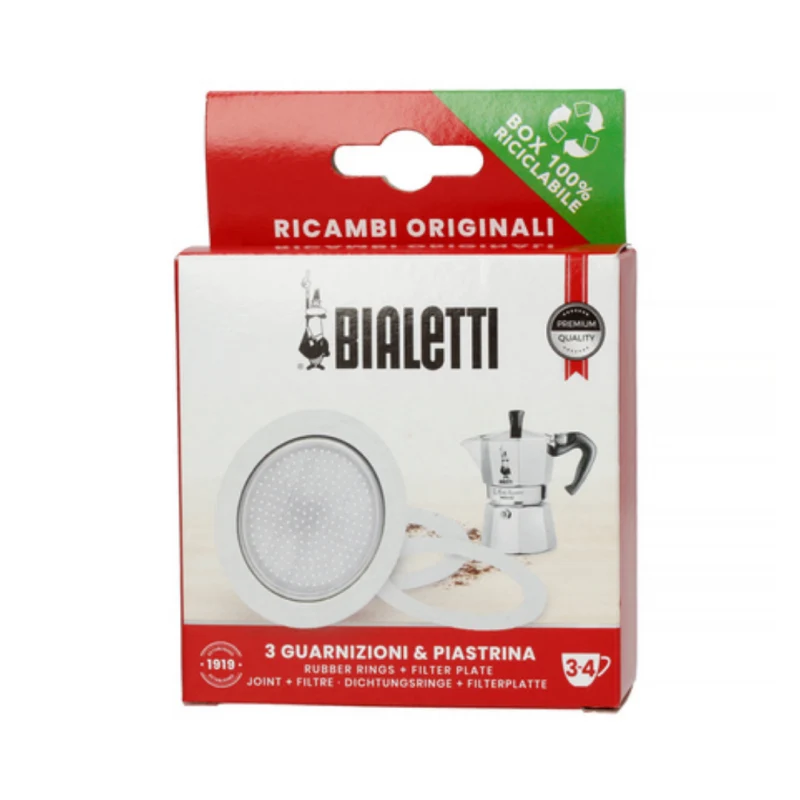 Bialetti rezervni deo Set 3 gumene zaptivke i 1 filter sito za 3/4 šolj.
