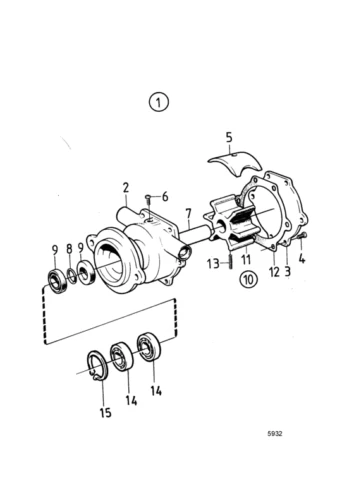 Crom® Water pump kit Volvo Penta MD3 MD17 AQ115 AQ130 875698 pump 829895