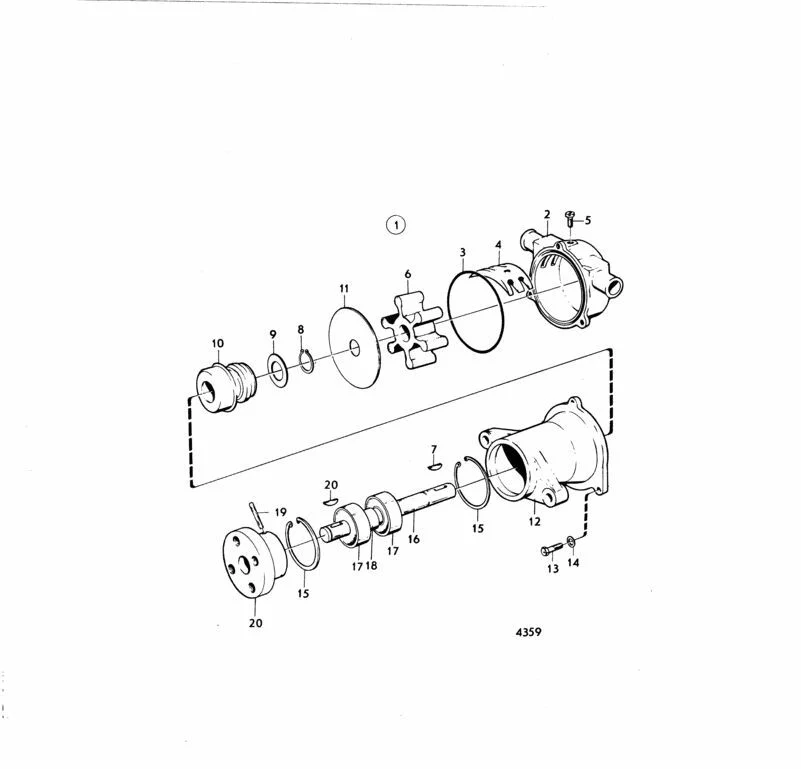 Impeller kit Volvo Penta AQ190A AQ240A RO: 835874 981939 18948-0001 10615K