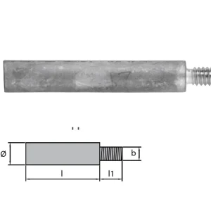 Martyr® Zinc anode rod pencil Caterpillar 3304 3306 3116 6L2283 without plug