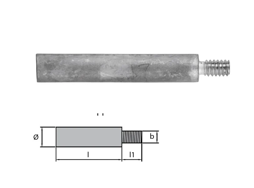 Martyr® Zinc anode rod pencil Caterpillar 3304 3306 3116 6L2283 without plug