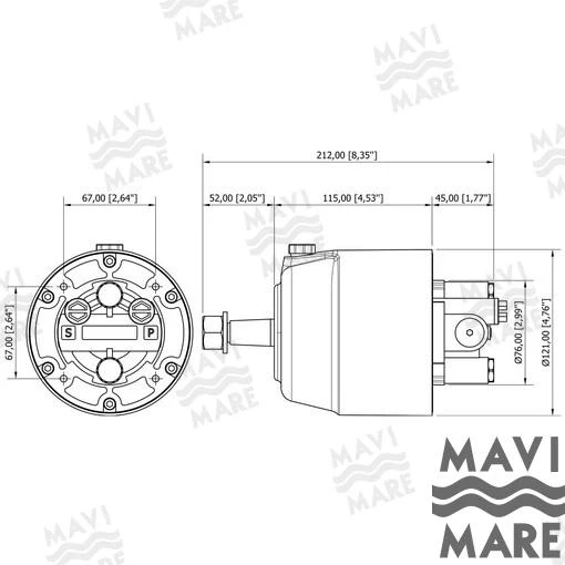 Mavi Mare® Hydraulic Helm Pump GM2-MRA03 GS41073