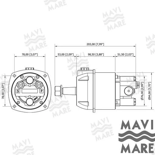 Mavi Mare® Hydraulic Helm Pump GM3-MRA GS41070