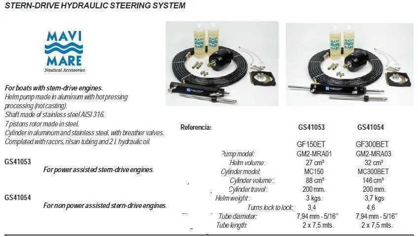 Mavi Mare® STERNDRIVE HYDRAULIC STEERING KIT GS41053
