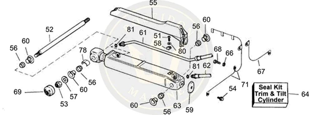 Power Trim Cylinder Cover Volvo Penta SX OMC RO: 3852958 0914022