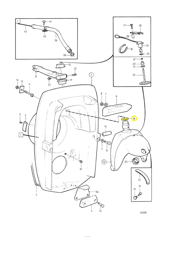 Recmar® Steering arm fork seal Volvo Penta 977313 square shaft