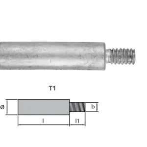 Tecnoseal® 02021/1 Zinc anode rod pencil Caterpillar 3500-series 116-7011 without plug