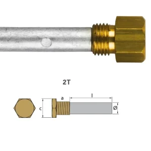 Tecnoseal® 02021/1T Zinc anode rod pencil Caterpillar 3500-series 116-7011 plug 7/16'' UNF