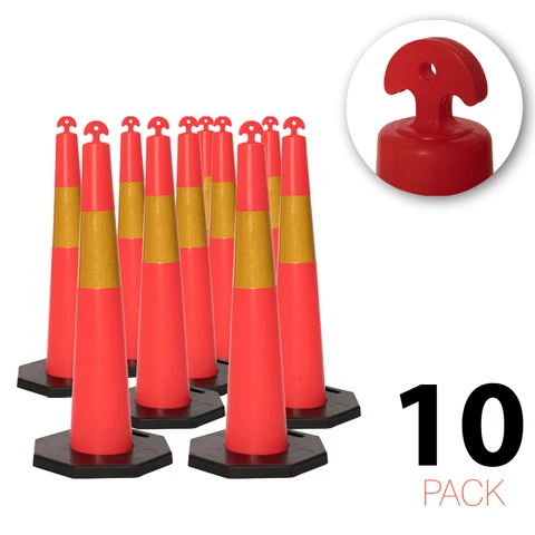 (10 Paket) Flexibarrier T-Top Prometni stožac s bazom od 8 kg – 115 cm