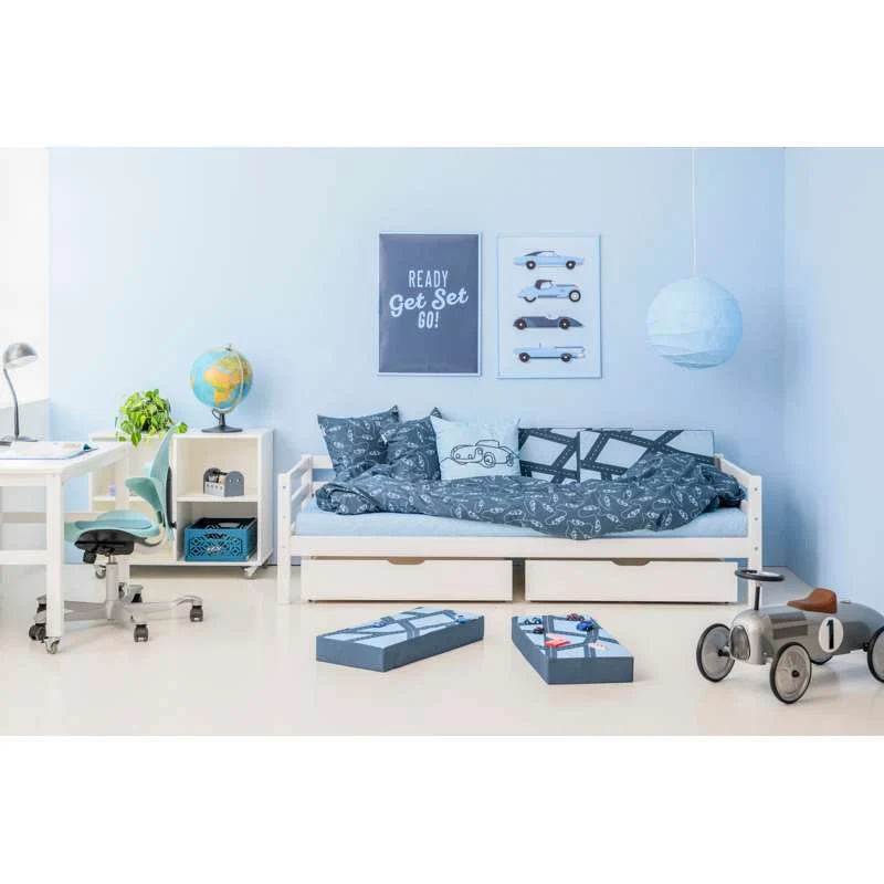 Hoppekids Pude m. Stor Bil - CARS - Lyseblå