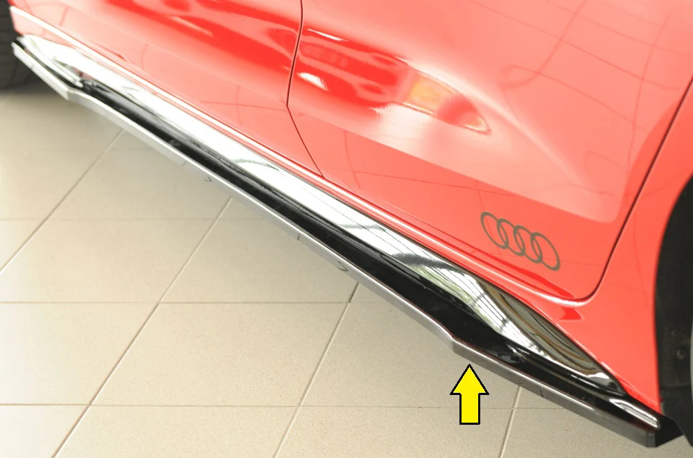 Rieger bočne suknje Audi S3, A3 S-Line 8Y 2024+ - visokosjajna crna