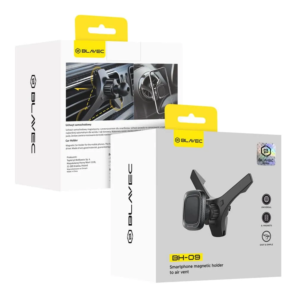 Blavec BH-09 Magnetni držč za ventilacijski otvor automobila (BH09-MAVB) crni